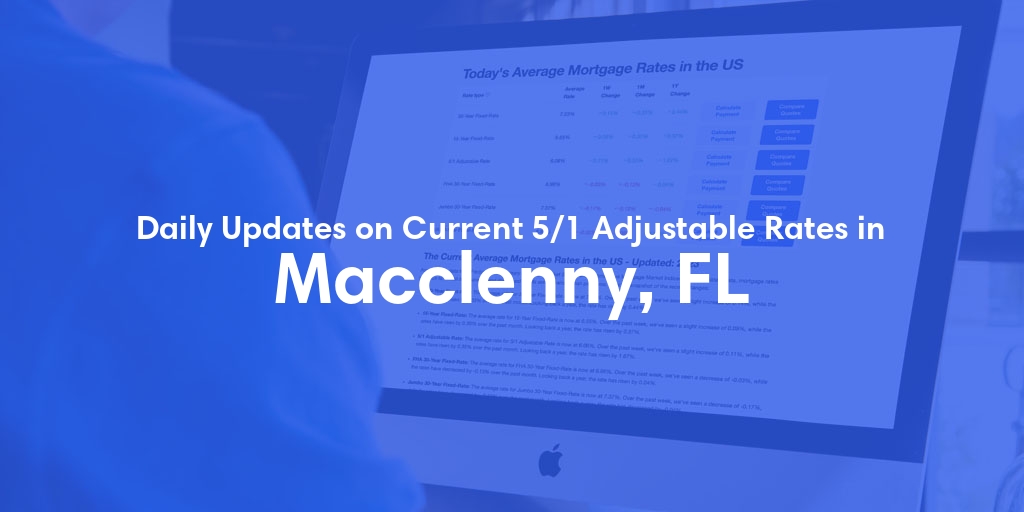 The Current Average 5/1 Adjustable Mortgage Rates in Macclenny, FL - Updated: Mon, May 20, 2024