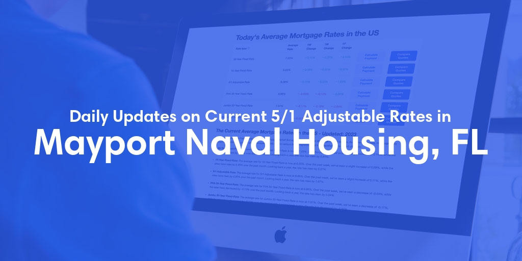 The Current Average 5/1 Adjustable Mortgage Rates in Mayport Naval Housing, FL - Updated: Fri, May 10, 2024