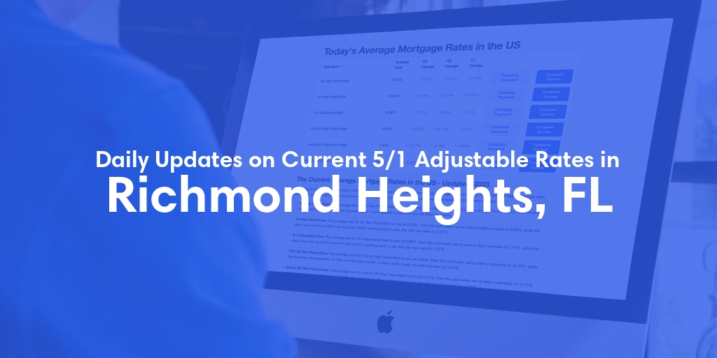 The Current Average 5/1 Adjustable Mortgage Rates in Richmond Heights, FL - Updated: Sun, May 19, 2024