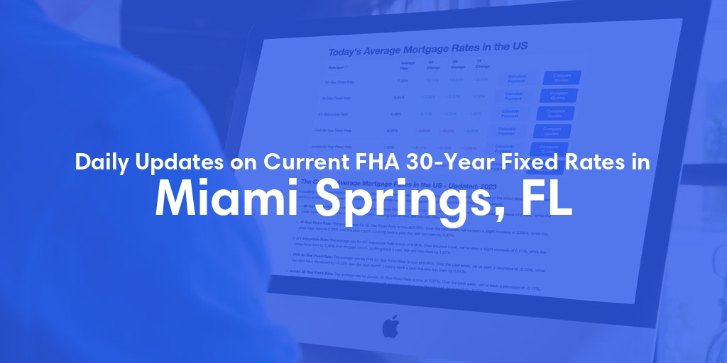 The Current Average FHA 30-Year Fixed Mortgage Rates in Miami Springs, FL - Updated: Wed, May 15, 2024