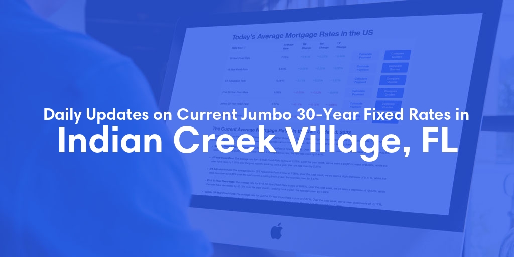 The Current Average Jumbo 30-Year Fixed Mortgage Rates in Indian Creek Village, FL - Updated: Mon, May 13, 2024