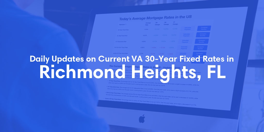 The Current Average VA 30-Year Fixed Mortgage Rates in Richmond Heights, FL - Updated: Mon, Apr 29, 2024