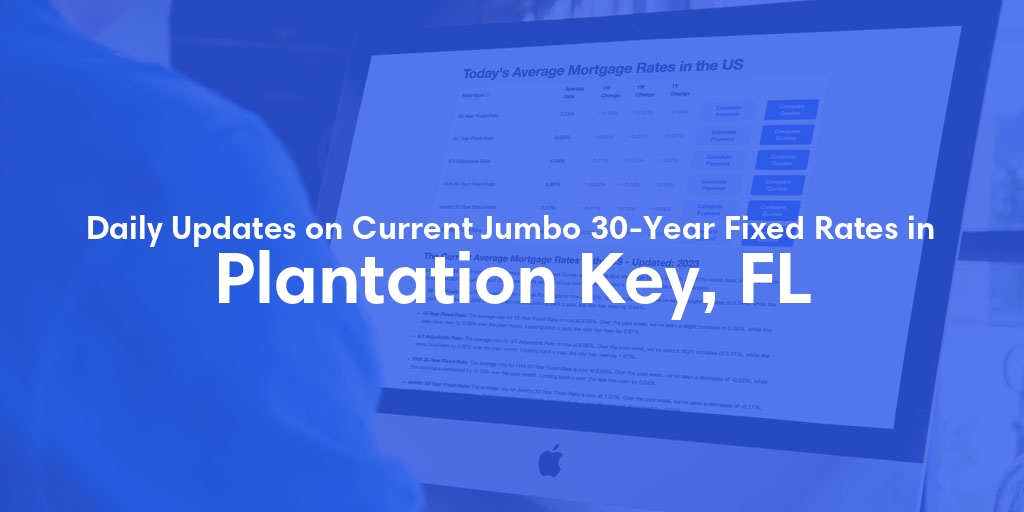 The Current Average Jumbo 30-Year Fixed Mortgage Rates in Plantation Key, FL - Updated: Fri, May 17, 2024