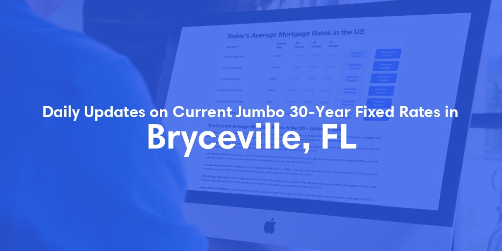 The Current Average Jumbo 30-Year Fixed Mortgage Rates in Bryceville, FL - Updated: Fri, May 17, 2024