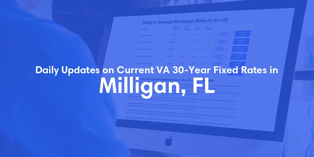The Current Average VA 30-Year Fixed Mortgage Rates in Milligan, FL - Updated: Tue, May 7, 2024