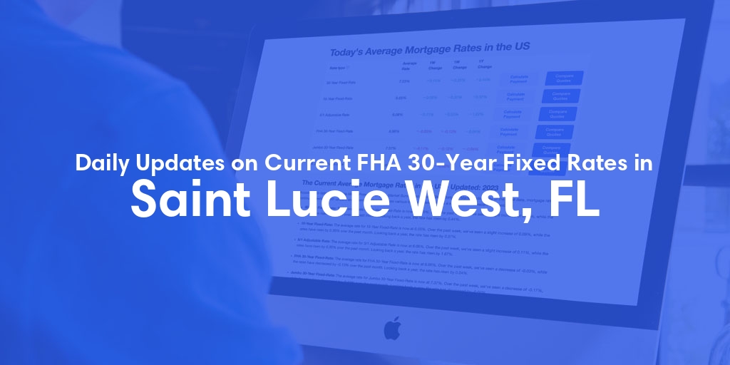 The Current Average FHA 30-Year Fixed Mortgage Rates in Saint Lucie West, FL - Updated: Mon, May 20, 2024