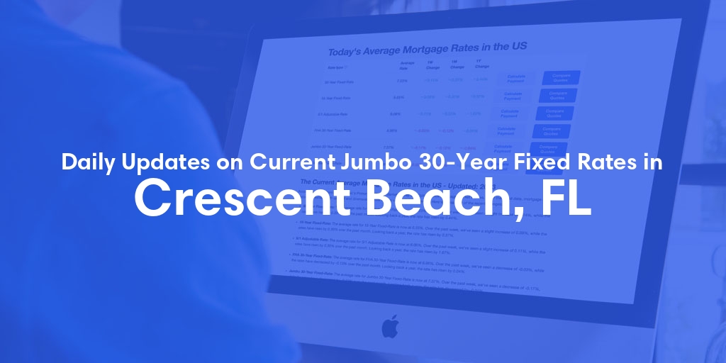 The Current Average Jumbo 30-Year Fixed Mortgage Rates in Crescent Beach, FL - Updated: Mon, May 27, 2024