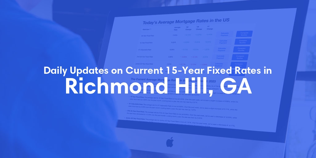 The Current Average 15-Year Fixed Mortgage Rates in Richmond Hill, GA - Updated: Fri, May 17, 2024