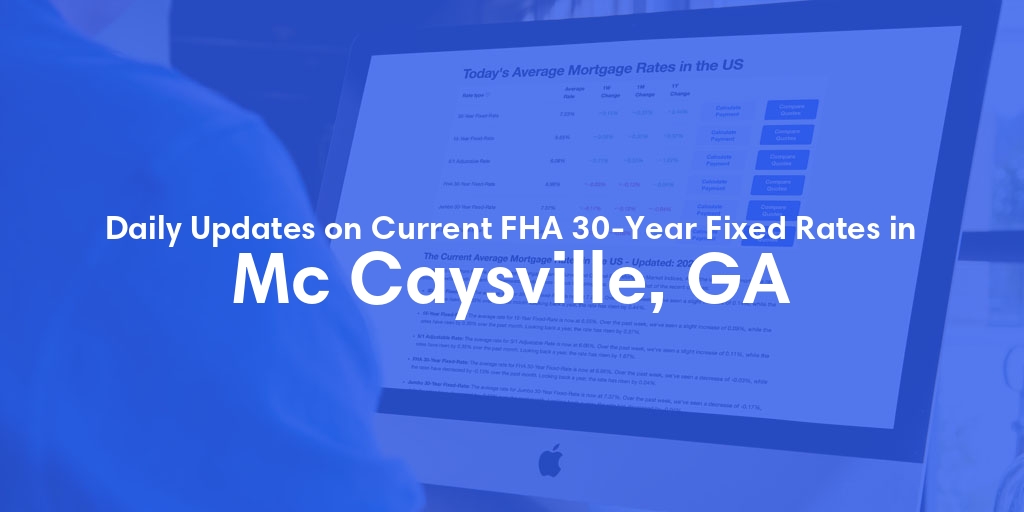 The Current Average FHA 30-Year Fixed Mortgage Rates in Mc Caysville, GA - Updated: Wed, May 15, 2024