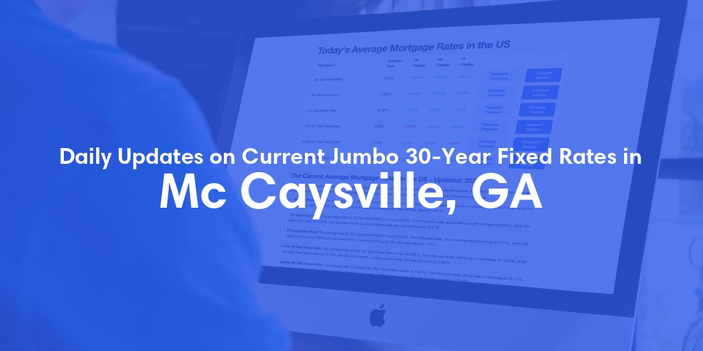 The Current Average Jumbo 30-Year Fixed Mortgage Rates in Mc Caysville, GA - Updated: Wed, May 15, 2024