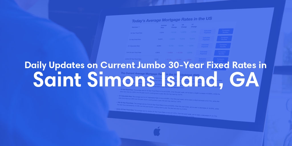 The Current Average Jumbo 30-Year Fixed Mortgage Rates in Saint Simons Island, GA - Updated: Fri, May 10, 2024