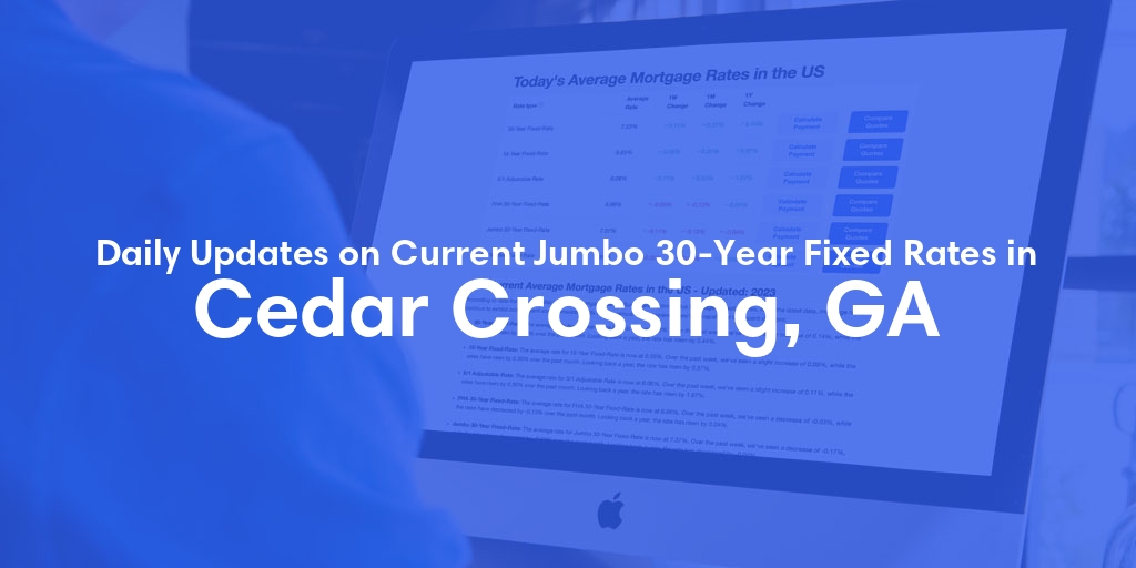 The Current Average Jumbo 30-Year Fixed Mortgage Rates in Cedar Crossing, GA - Updated: Sat, May 18, 2024