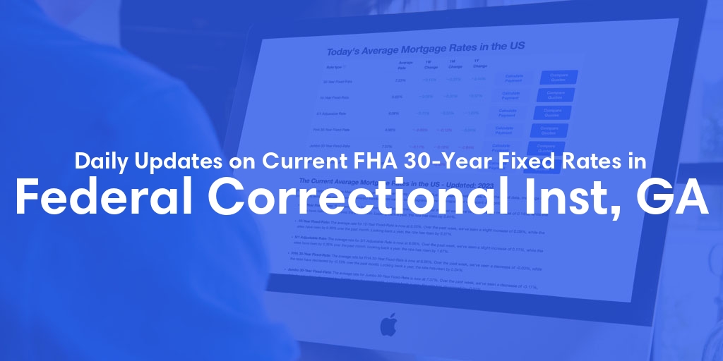 The Current Average FHA 30-Year Fixed Mortgage Rates in Federal Correctional Inst, GA - Updated: Wed, May 15, 2024