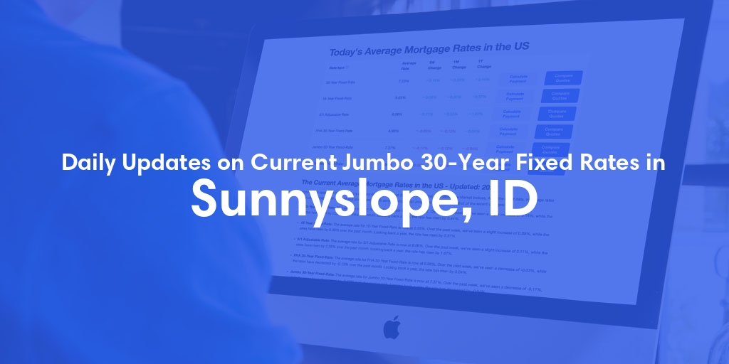 The Current Average Jumbo 30-Year Fixed Mortgage Rates in Sunnyslope, ID - Updated: Wed, May 22, 2024