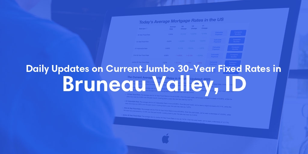 The Current Average Jumbo 30-Year Fixed Mortgage Rates in Bruneau Valley, ID - Updated: Sat, Jun 15, 2024