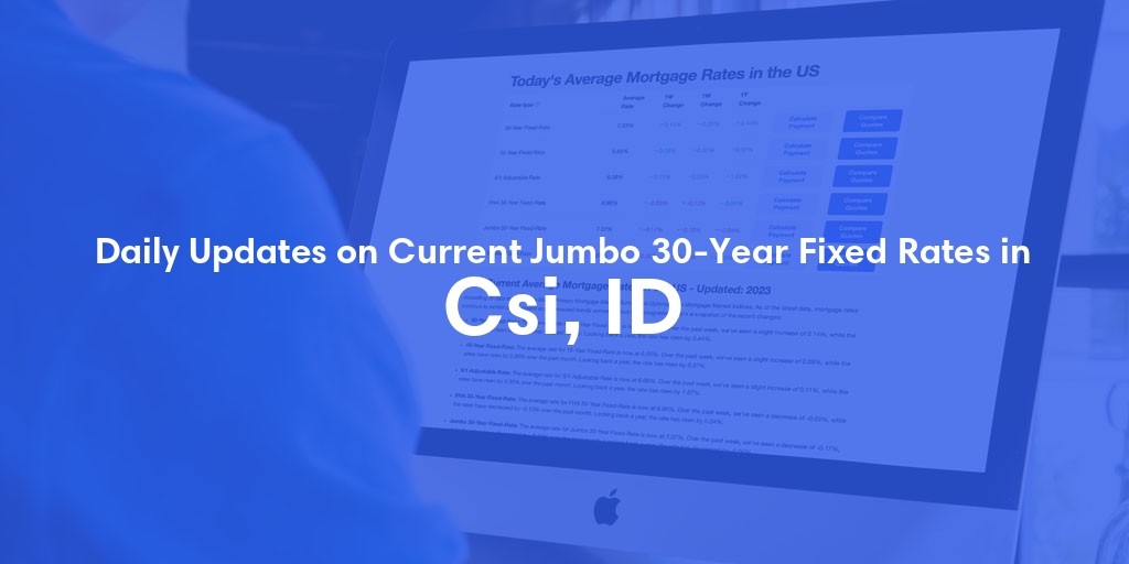 The Current Average Jumbo 30-Year Fixed Mortgage Rates in Csi, ID - Updated: Thu, May 16, 2024