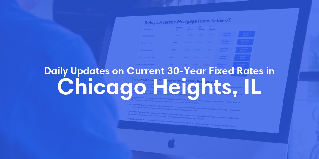 The Current Average 30-Year Fixed Mortgage Rates in Chicago Heights, IL - Updated: Fri, May 17, 2024