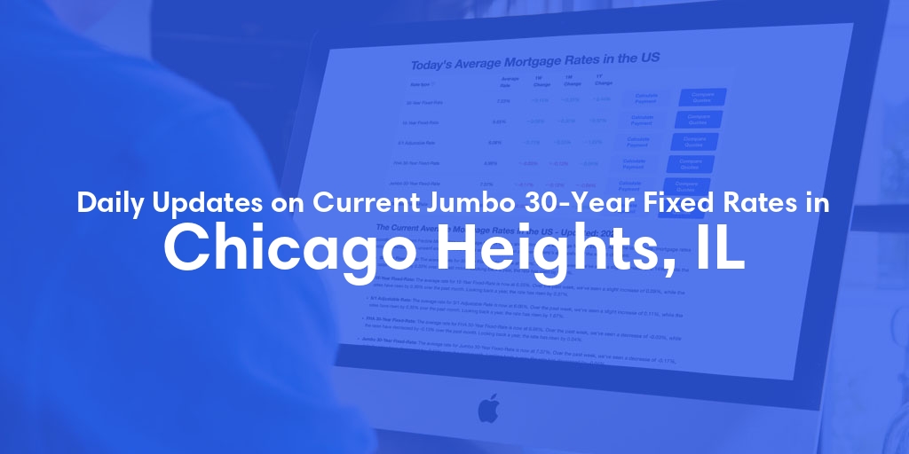 The Current Average Jumbo 30-Year Fixed Mortgage Rates in Chicago Heights, IL - Updated: Mon, May 20, 2024