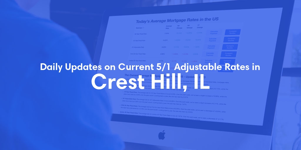 The Current Average 5/1 Adjustable Mortgage Rates in Crest Hill, IL - Updated: Fri, May 17, 2024