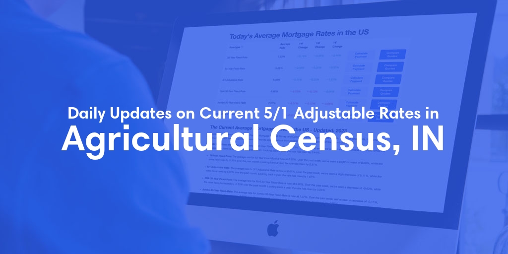The Current Average 5/1 Adjustable Mortgage Rates in Agricultural Census, IN - Updated: Sat, May 18, 2024