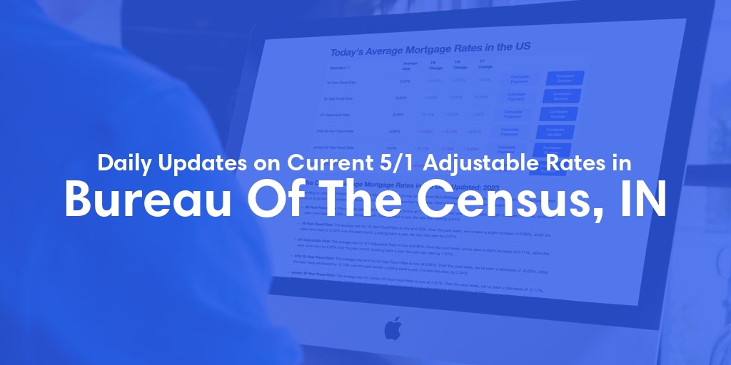 The Current Average 5/1 Adjustable Mortgage Rates in Bureau Of The Census, IN - Updated: Sat, May 18, 2024