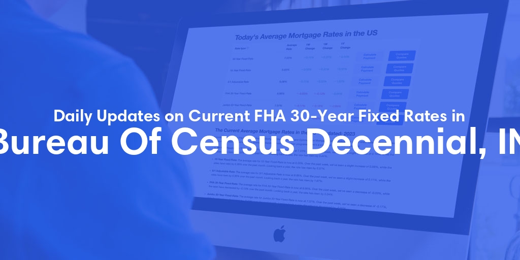 The Current Average FHA 30-Year Fixed Mortgage Rates in Bureau Of Census Decennial, IN - Updated: Sat, May 18, 2024
