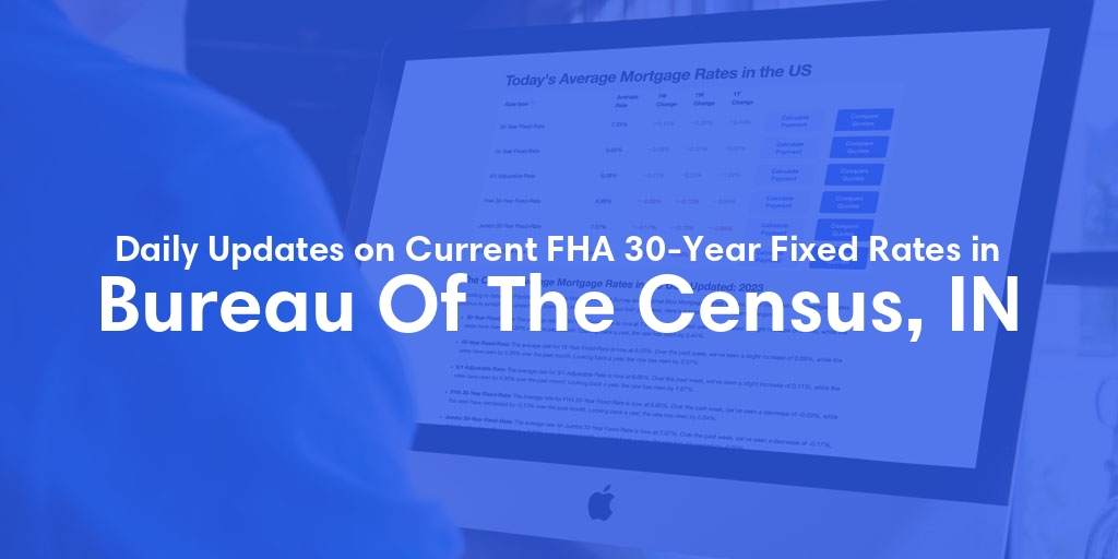 The Current Average FHA 30-Year Fixed Mortgage Rates in Bureau Of The Census, IN - Updated: Sat, May 18, 2024