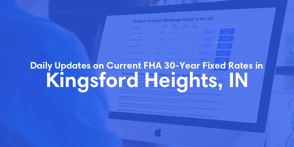 The Current Average FHA 30-Year Fixed Mortgage Rates in Kingsford Heights, IN - Updated: Sat, May 11, 2024
