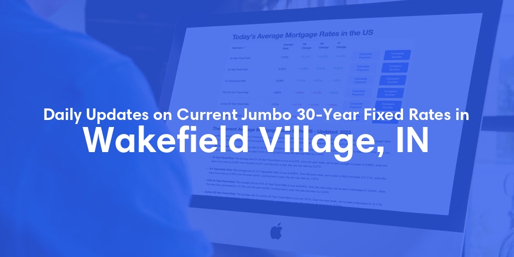 The Current Average Jumbo 30-Year Fixed Mortgage Rates in Wakefield Village, IN - Updated: Mon, May 27, 2024