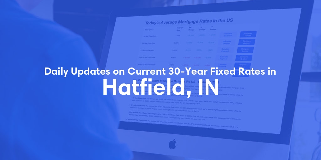The Current Average 30-Year Fixed Mortgage Rates in Hatfield, IN - Updated: Sat, May 11, 2024