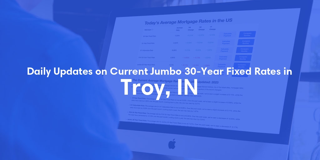 The Current Average Jumbo 30-Year Fixed Mortgage Rates in Troy, IN - Updated: Mon, May 13, 2024