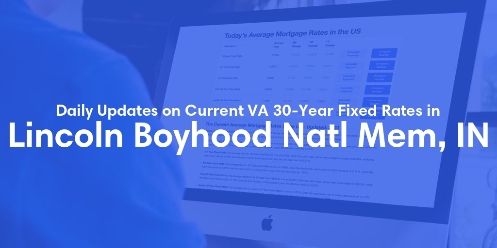 The Current Average VA 30-Year Fixed Mortgage Rates in Lincoln Boyhood Natl Mem, IN - Updated: Sun, May 5, 2024