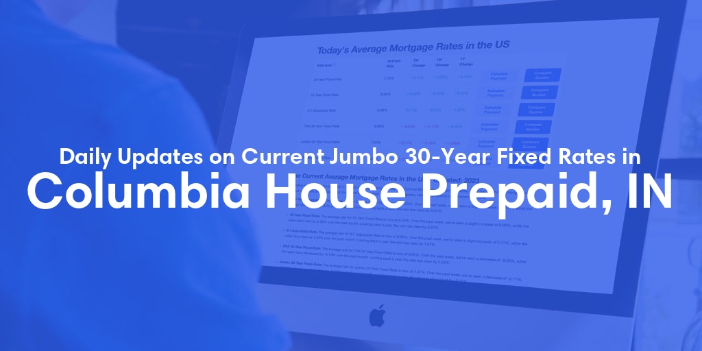 The Current Average Jumbo 30-Year Fixed Mortgage Rates in Columbia House Prepaid, IN - Updated: Sat, May 18, 2024