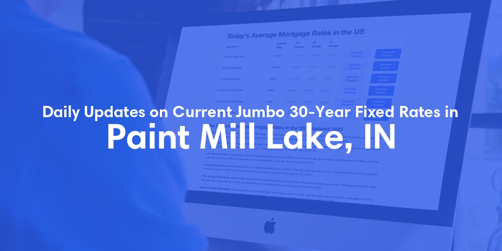 The Current Average Jumbo 30-Year Fixed Mortgage Rates in Paint Mill Lake, IN - Updated: Fri, May 24, 2024