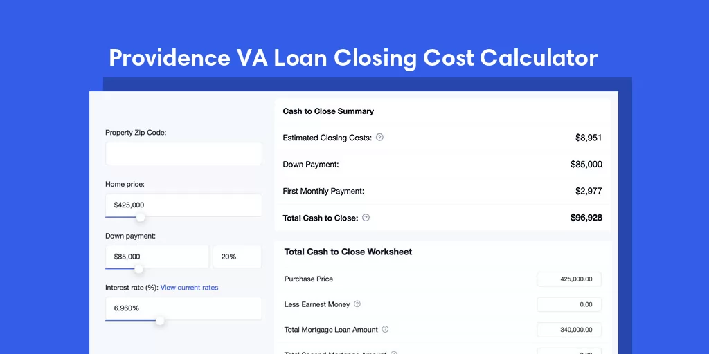 Providence, KY VA Loan Closing Cost Calculator Providence, KY VA Loan Closing Cost Calculator