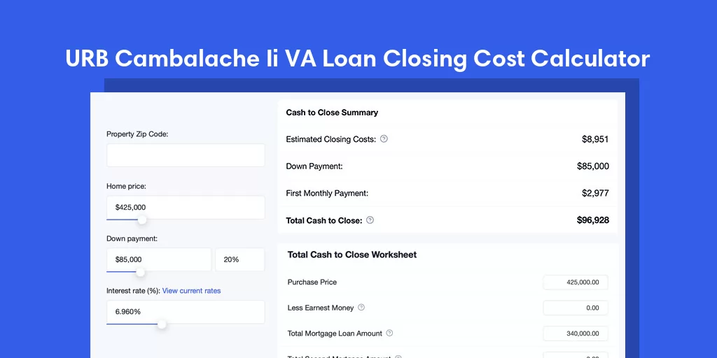 URB Cambalache Ii, PR VA Loan Closing Cost Calculator URB Cambalache Ii, PR VA Loan Closing Cost Calculator