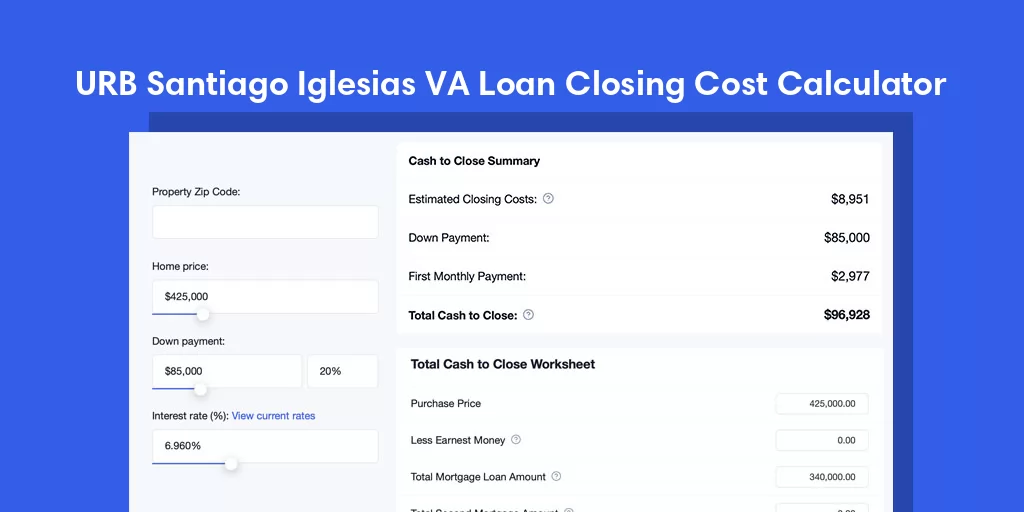 URB Santiago Iglesias, PR VA Loan Closing Cost Calculator URB Santiago Iglesias, PR VA Loan Closing Cost Calculator
