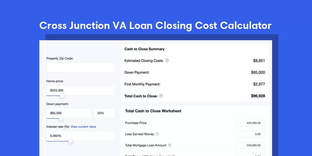 Cross Junction, VA VA Loan Closing Cost Calculator Cross Junction, VA VA Loan Closing Cost Calculator
