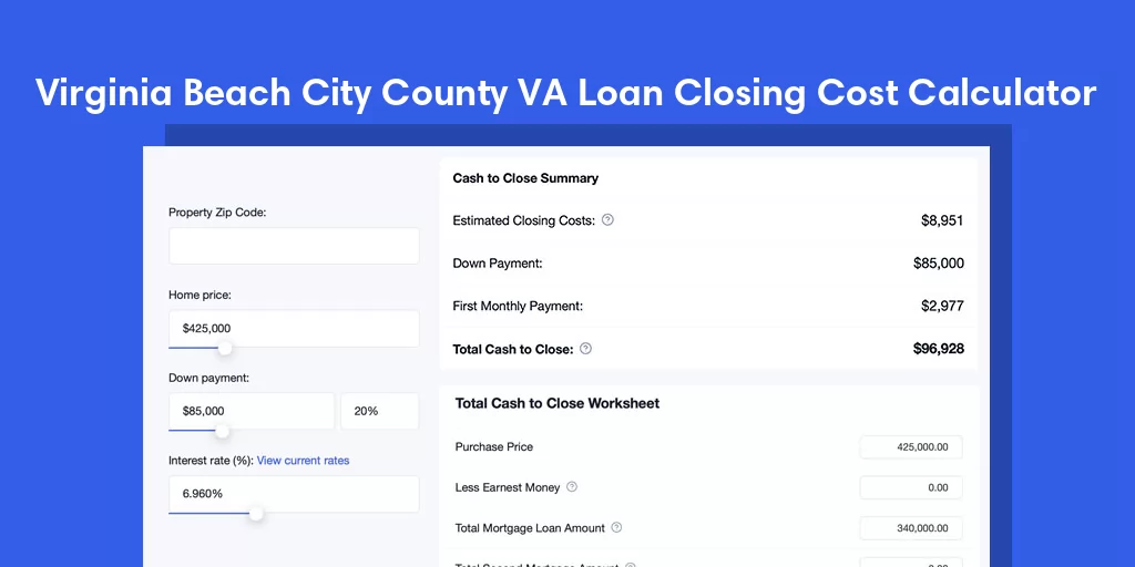 Virginia Beach City County, VA VA Loan Closing Cost Calculator Virginia Beach City County, VA VA Loan Closing Cost Calculator